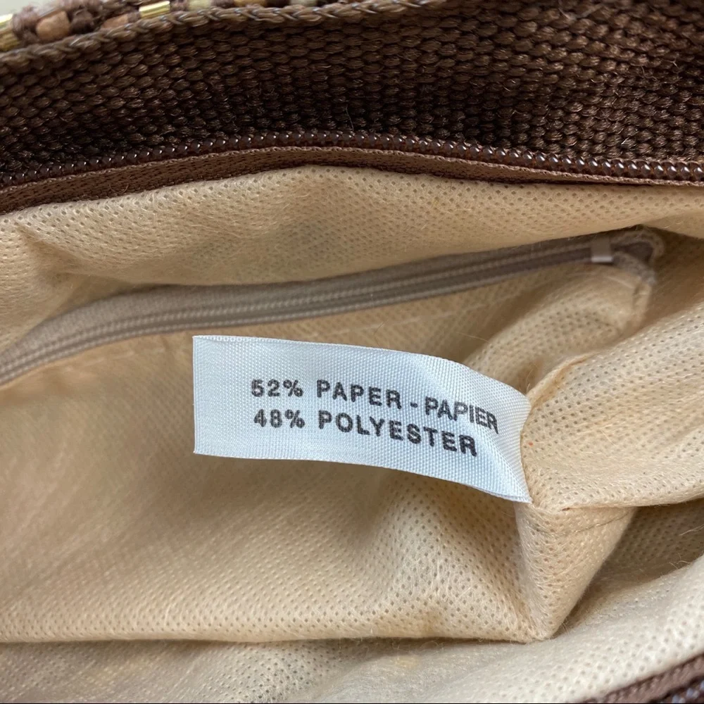 Vintage M&G Bertini Italian Paper Bag Purse Brown